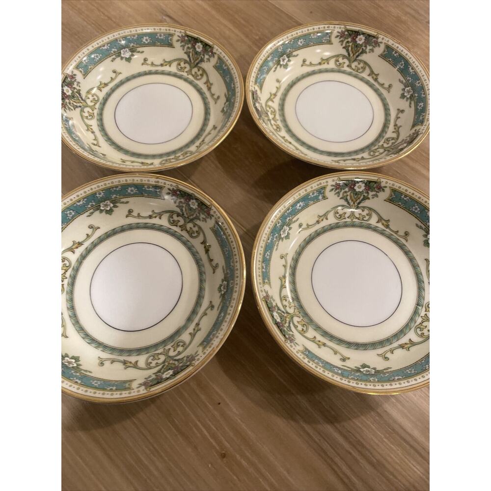 Noritake Beauvais 5.25” Fruit Bowls Set Of 4 Fine China Gold Rim Made In Japan